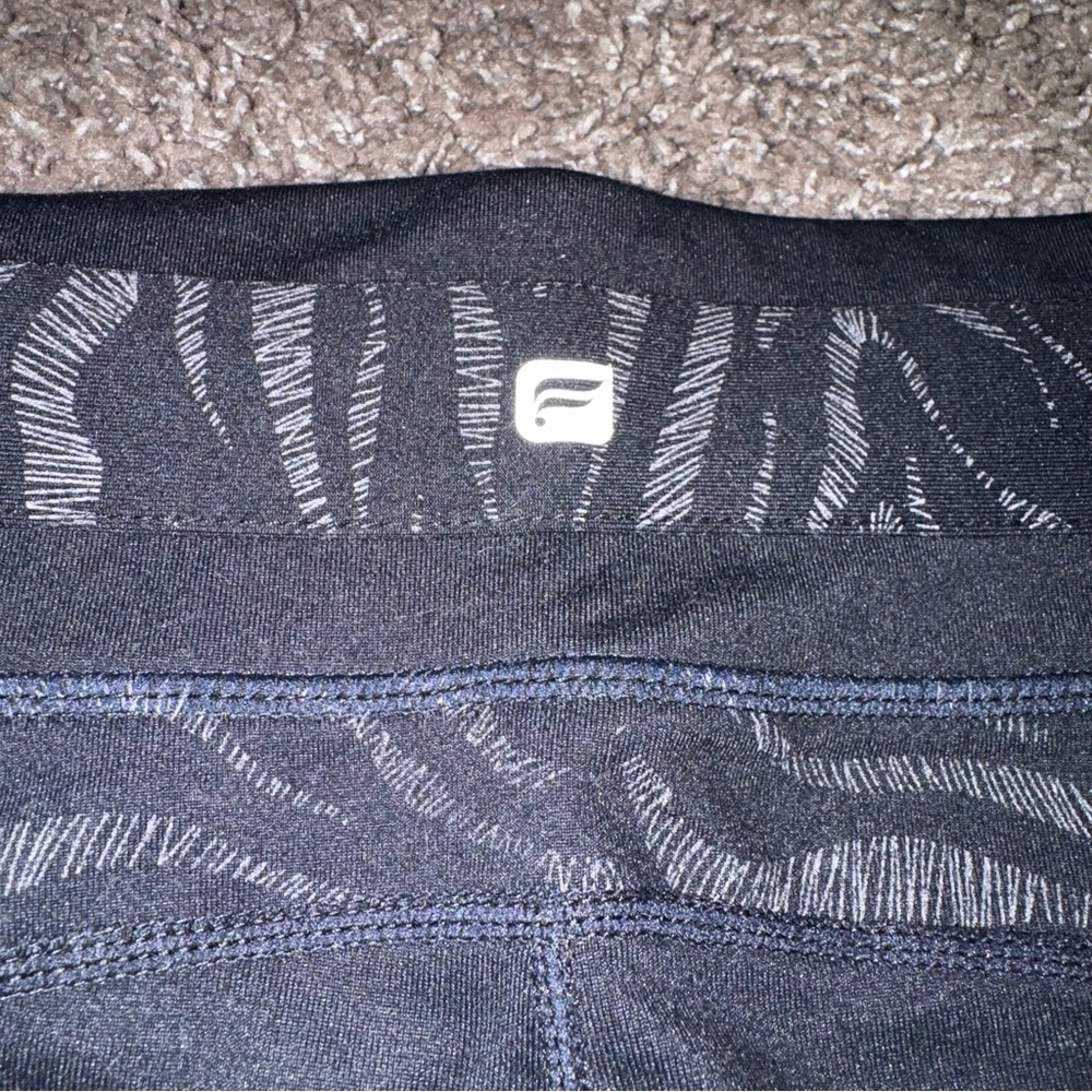 Fabletics Black Leggings with Zebra Print Accents - Picture 3 of 3